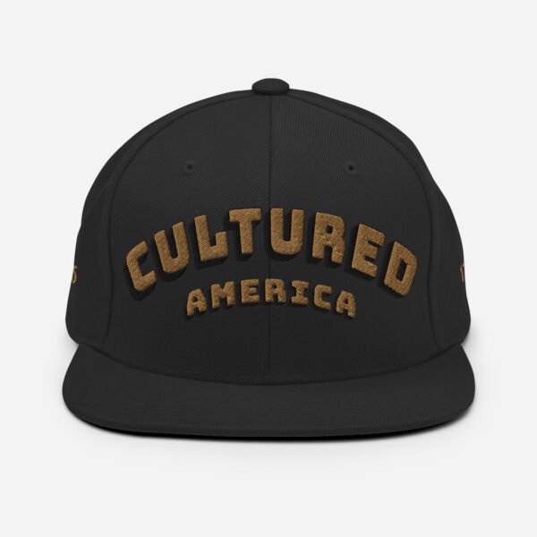 Cultured America 1776 Logo Snapback Hat Green Camo Underbrim - Image 5