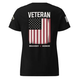 Bravery and Honor Flag T-Shirt (Back Design) - Women