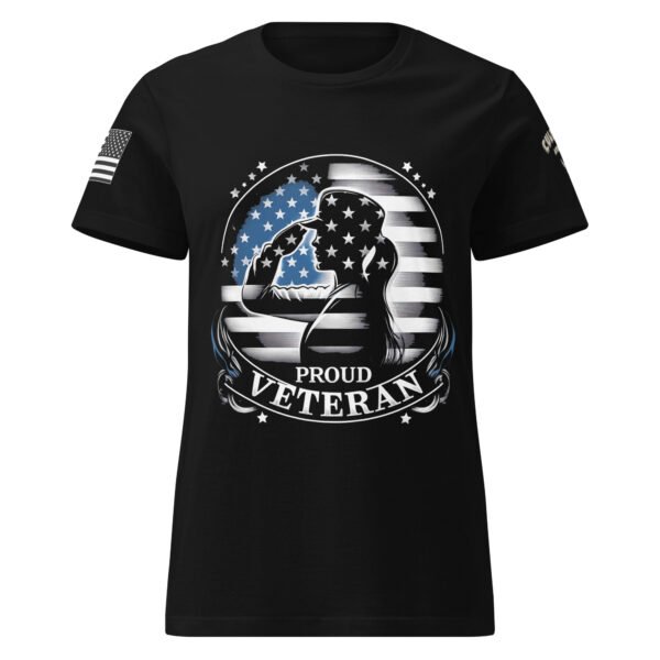Proud Veteran Salute T-Shirt for Women - Image 2